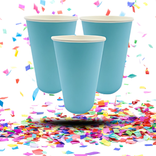 Vaso Cartón Biodegradable 9oz x12 Colores Vivos | Ecológico y Resistente para Fiestas y Eventos