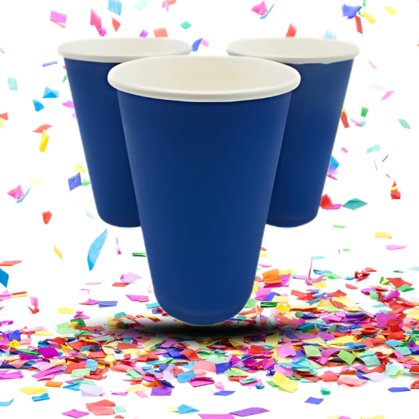 Vaso Cartón Biodegradable 9oz x12 Colores Vivos | Ecológico y Resistente para Fiestas y Eventos