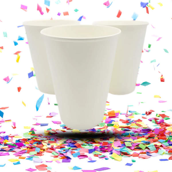 Vaso Cartón Biodegradable 9oz x12 Colores Vivos | Ecológico y Resistente para Fiestas y Eventos