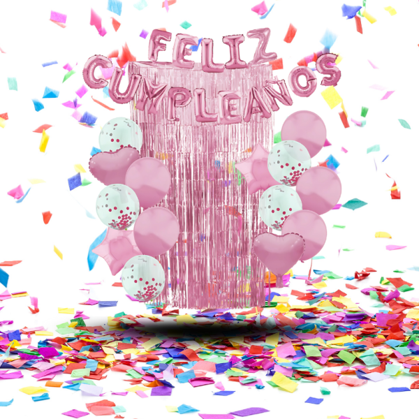Kit Bouquet Decoración "Feliz Cumpleaños" | Explosión de Color y Brillo para tu Fiesta
