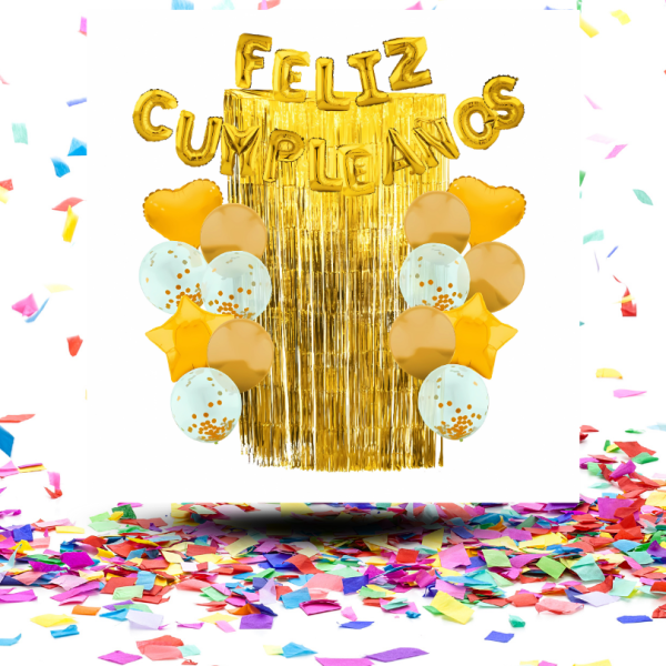 Kit Bouquet Decoración "Feliz Cumpleaños" | Explosión de Color y Brillo para tu Fiesta
