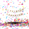 Mini Kit Decoración Primera Comunión | 12 Globos Biodegradables Espejo + Festón Blanco Dorado “Mi Primera Comunión”