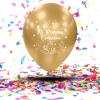 Mini Kit Decoración Primera Comunión | 12 Globos Biodegradables Espejo + Festón Blanco Dorado “Mi Primera Comunión”