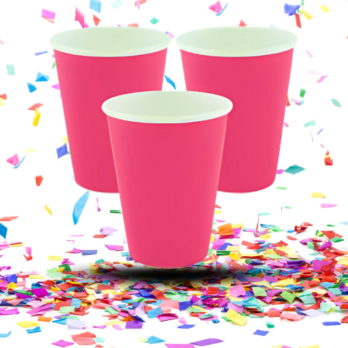 Vaso Cartón Biodegradable 9oz x12 Colores Vivos | Ecológico y Resistente para Fiestas y Eventos