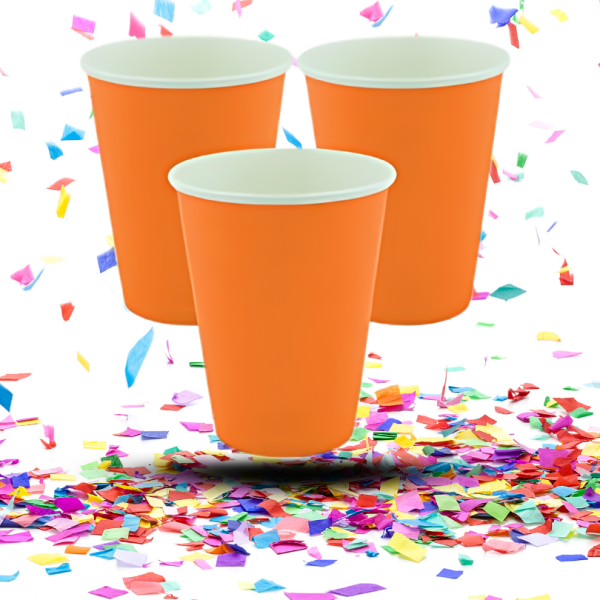 Vaso Cartón Biodegradable 9oz x12 Colores Vivos | Ecológico y Resistente para Fiestas y Eventos