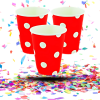 Vasos Cartón Biodegradables 9oz x12 Diseño de Puntos | Diseño ideal para Cumpleaños, Fiestas y Eventos