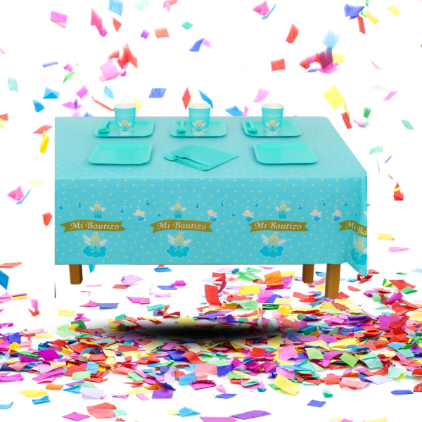 Kit de Mesa "Mi Bautizo" Azul | Elegancia y Serenidad para su Gran Día
