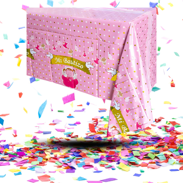 Kit de Decoración Mesa "Mi Bautizo" Rosa | Dulzura y Alegría para su Celebración Especial