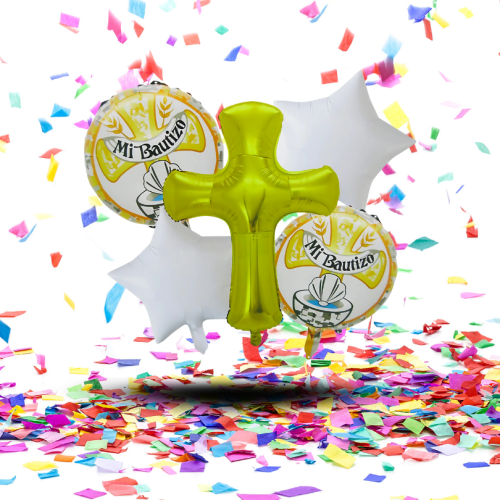Bouquet de Globos "Mi Bautizo" | El Toque Celestial que Ilumina tu Celebración