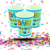 Vasos Cartón Biodegradables Baby Shower Azul 8oz x12 | Un Toque Ecológico y Encantador para tu Fiesta