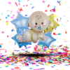 Bouquet Globos Metalizados "Es Niña / Es Niño" x5 | ¡La Magia Metalizada de la Bienvenida!