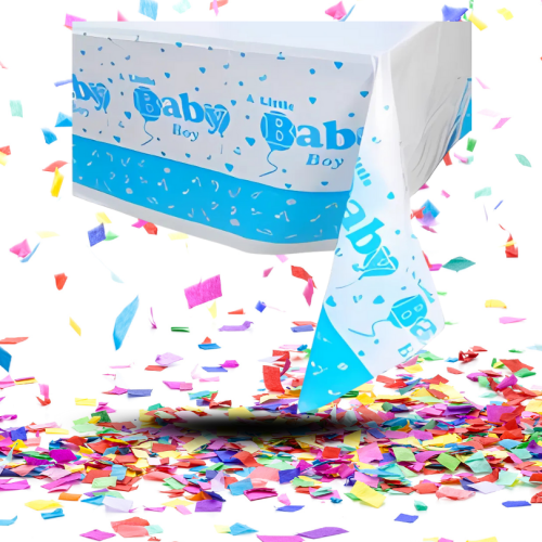 Mantel Plástico Reutilizable Baby Shower Niño o Niña | Estilo Duradero para tu Celebración