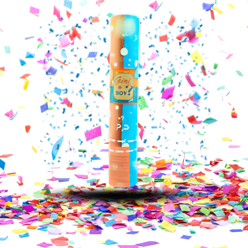 Cañón de Confeti Revelación de Género 30 cm | La Explosión de Alegría para tu Revelación