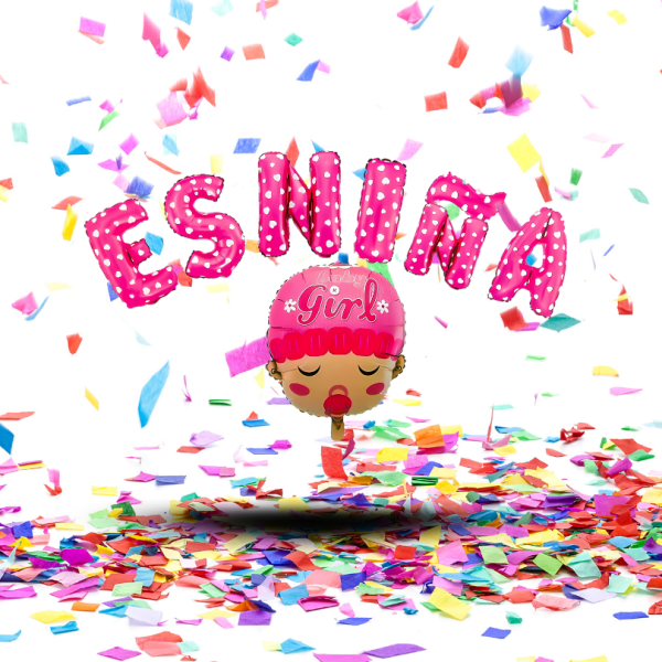Globos Metalizados Letrero "Baby Es Niña" / "Baby Es Niño" (16") | Tu Anuncio Estrella