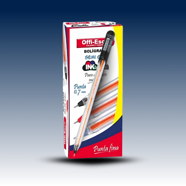 Esferos Gel 0.7mm con Tapa | Caja x 12 Unidades | Escritura Suave para Oficina