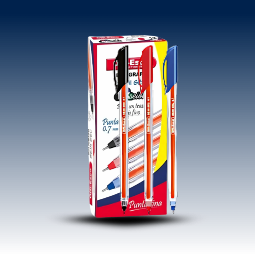 Esferos Gel 0.7mm con Tapa | Caja x 12 Unidades | Escritura Suave para Oficina