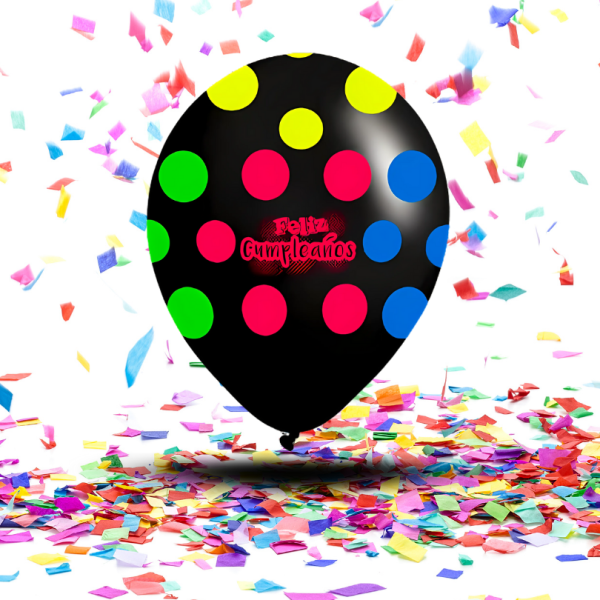 Globos 360° "Feliz Cumpleaños" Tinta Neón | La Fiesta que Brilla con Luz Propia