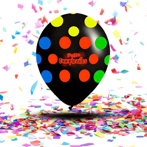 Globos 360° "Feliz Cumpleaños" Tinta Neón | La Fiesta que Brilla con Luz Propia