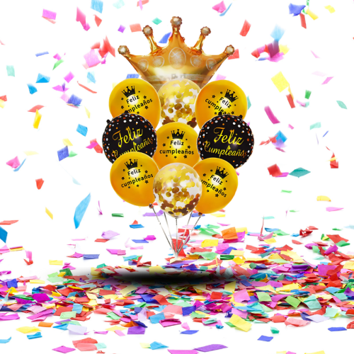 Bouquet Globos Feliz Cumpleaños Corona | La Elegancia Real para tu Celebración