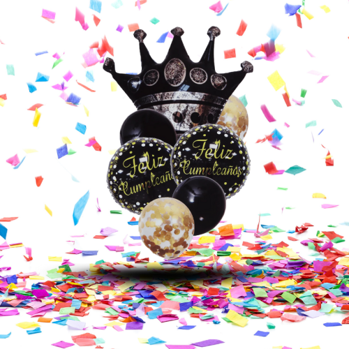 Bouquet Globos Corona Dorada y Corona Negra | La Toque Real que le falta a tu Celebración!