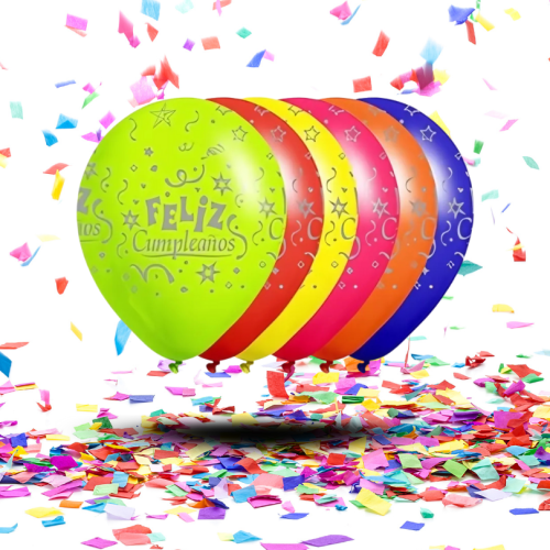 Globos Látex Biodegradables 360° Feliz Cumpleaños Surtido | Un Estallido de Alegría Circular y Consciente