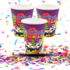 Vasos de Cartón Biodegradables "Feliz Cumpleaños" | Color y Alegría Eco-Consciente para tu Fiesta
