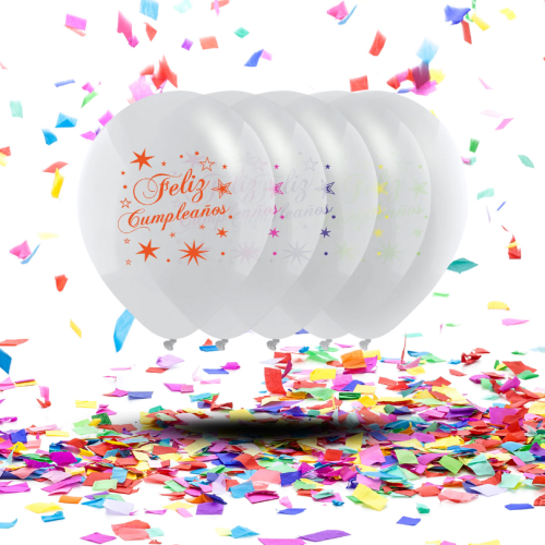 Globos Biodegradables Cristal "Feliz Cumpleaños" Tinta Neón | La Celebración que se Ilumina con Magia
