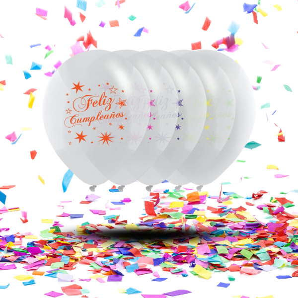Globos Biodegradables Cristal "Feliz Cumpleaños" Tinta Neón | La Celebración que se Ilumina con Magia
