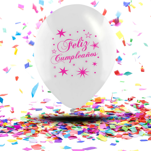 Globos Biodegradables Cristal "Feliz Cumpleaños" Tinta Neón | La Celebración que se Ilumina con Magia