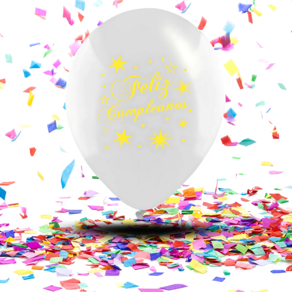 Globos Biodegradables Cristal "Feliz Cumpleaños" Tinta Neón | La Celebración que se Ilumina con Magia