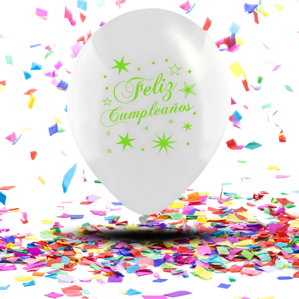 Globos Biodegradables Cristal "Feliz Cumpleaños" Tinta Neón | La Celebración que se Ilumina con Magia