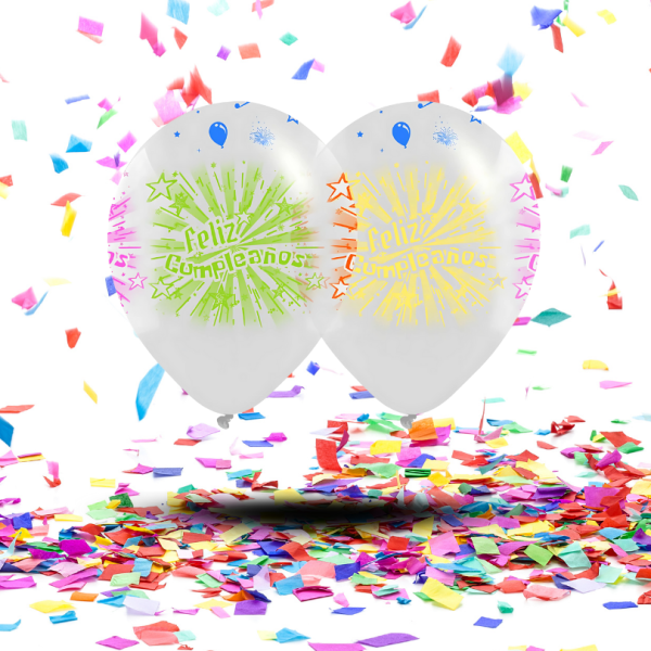 Globos Biodegradables "Feliz Cumpleaños" Neón | La Fiesta que Brilla con Luz Propia