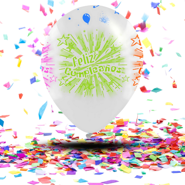 Globos Biodegradables "Feliz Cumpleaños" Neón | La Fiesta que Brilla con Luz Propia