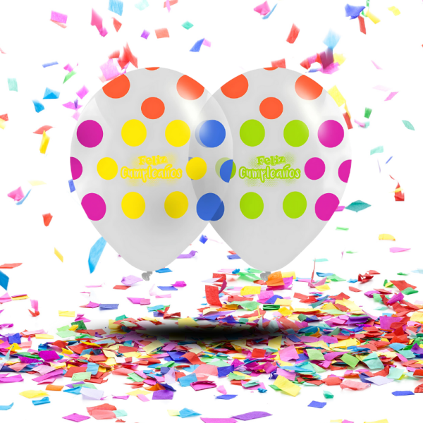 Globos 360° "Feliz Cumpleaños" Tinta Neón | La Fiesta que Brilla con Luz Propia