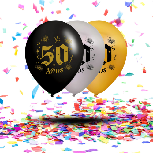 Globos "50 Años" Biodegradables Satinados | Celebra con Elegancia y Conciencia Ecológica
