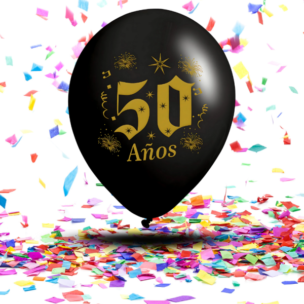 Globos "50 Años" Biodegradables Satinados | Celebra con Elegancia y Conciencia Ecológica