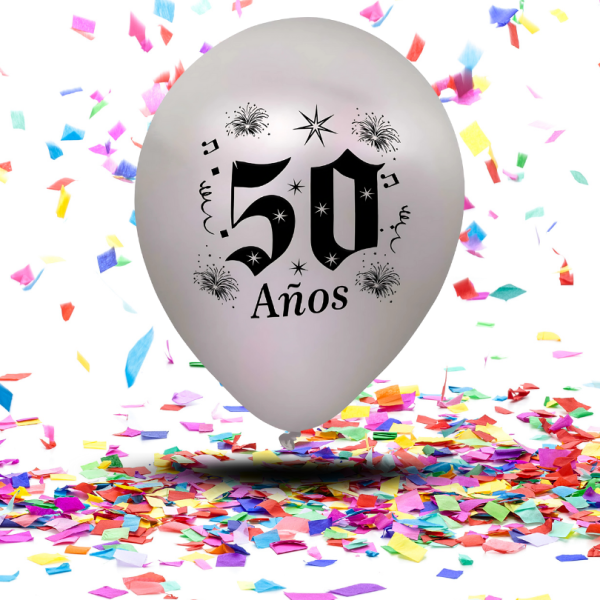 Globos "50 Años" Biodegradables Satinados | Celebra con Elegancia y Conciencia Ecológica