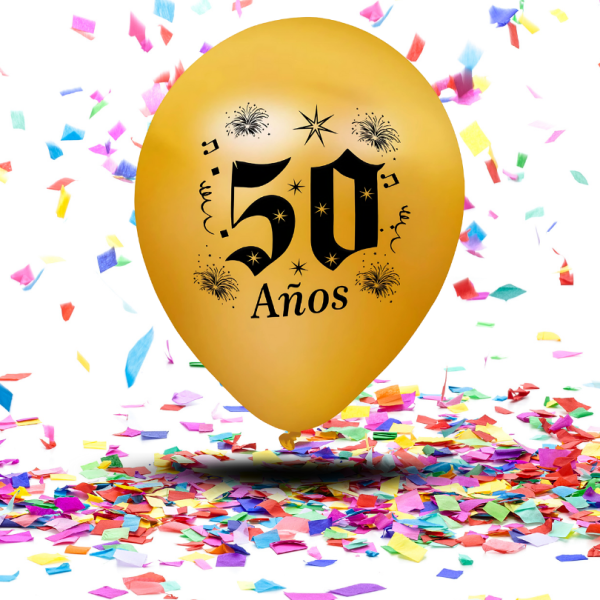 Globos "50 Años" Biodegradables Satinados | Celebra con Elegancia y Conciencia Ecológica