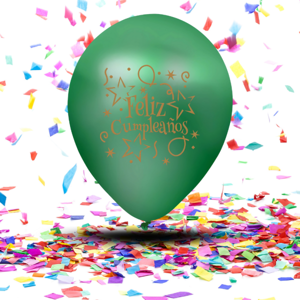 Globos Satinados "Feliz Cumpleaños"   Biodegradables | Elegancia y Brillo Suave para Tu Celebración
