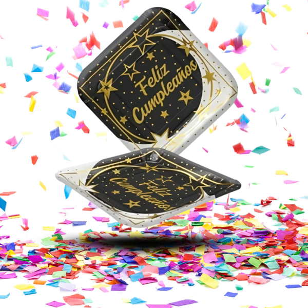 Kit Decoración de Mesa "Feliz Cumpleaños Negro" | Elegancia Moderna para tu Celebración