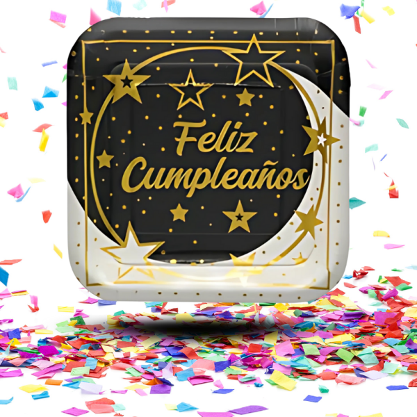 Kit Decoración de Mesa "Feliz Cumpleaños Negro" | Elegancia Moderna para tu Celebración