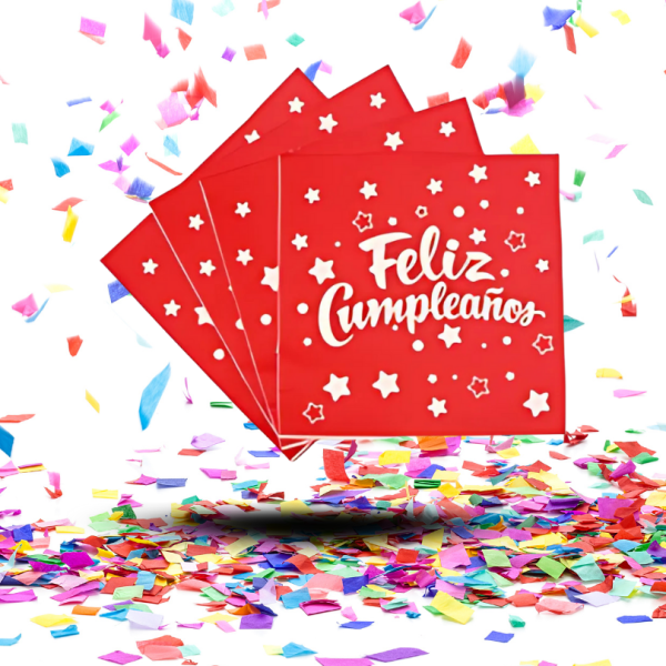 Servilletas Biodegradables "Feliz Cumpleaños" con Estrellitas | El Toque Dulce y Brillante para tu Mesa