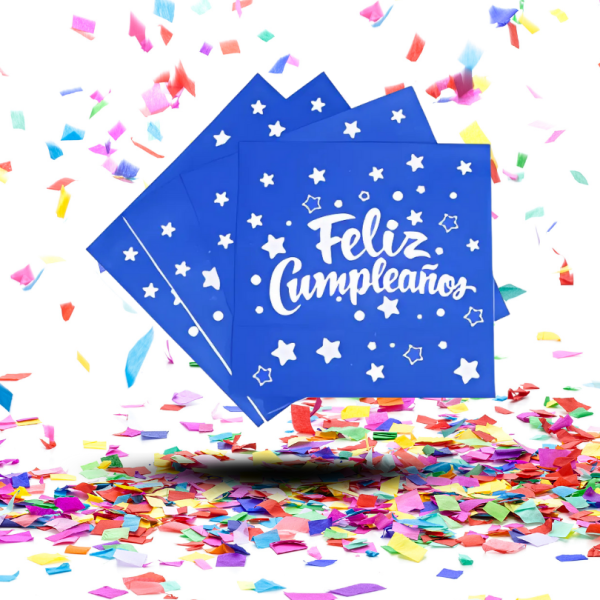 Servilletas Biodegradables "Feliz Cumpleaños" con Estrellitas | El Toque Dulce y Brillante para tu Mesa