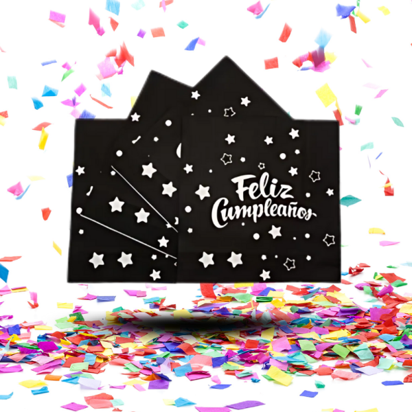 Servilletas Biodegradables "Feliz Cumpleaños" con Estrellitas | El Toque Dulce y Brillante para tu Mesa