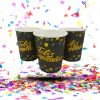 Vaso Cartón Metalizado Biodegradable "Feliz Cumpleaños" | El Toque de Brillo que Tu Fiesta Merece