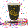 Vaso Cartón Metalizado Biodegradable "Feliz Cumpleaños" | El Toque de Brillo que Tu Fiesta Merece