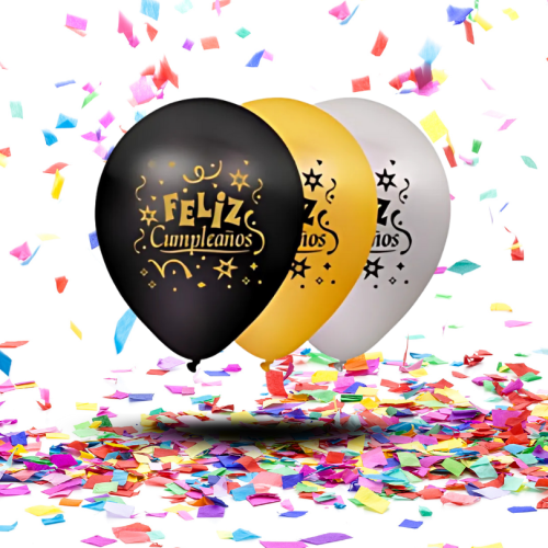 Globos Biodegradables Satinados "Feliz Cumpleaños" | Elegancia Sostenible y Diversión en Cada Brillo