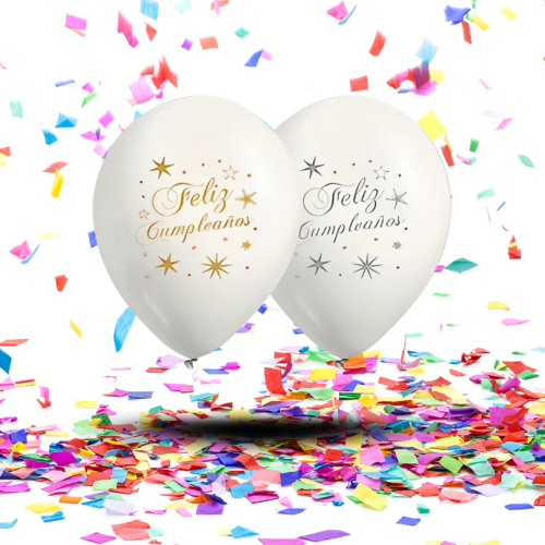 Globos Biodegradables “Feliz Cumpleaños” Dorado y Plata | Celebra con Brillo y Conciencia