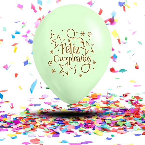 Globos Látex Biodegradables Pastel "Feliz Cumpleaños" | Sueños en Tonos Suaves y Brillo Eco-Consciente